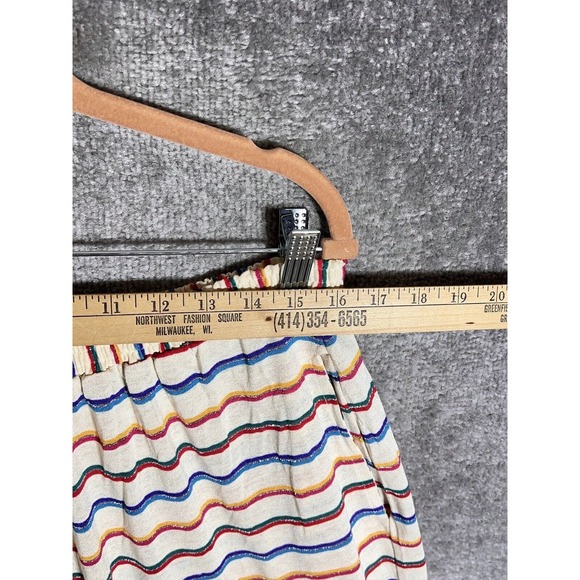 Its Pure Gould Rainbow Striped Wide Leg Pull On Capri Pants Womens Sz Large USA - Picture 8 of 12